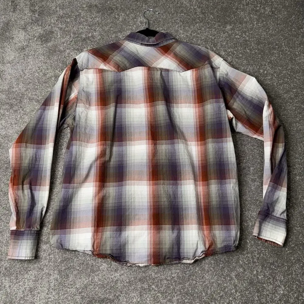 Vintage‎ Wrangler Pearl Snap Western Shirt 2M Plaid W Pocket Rodeo Cowboy